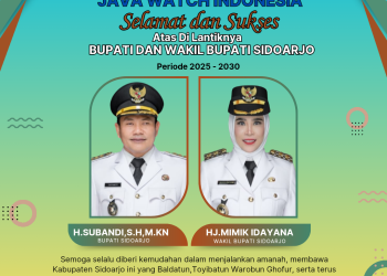Segenap Pimpinan Redaksi Media Java Watch Indonesia Beserta Staf, Mengucapkan Selamat dan Sukses Atas Pelantikan Bupati – Wakil Bupati Sidoarjo Periode 2025-2030
