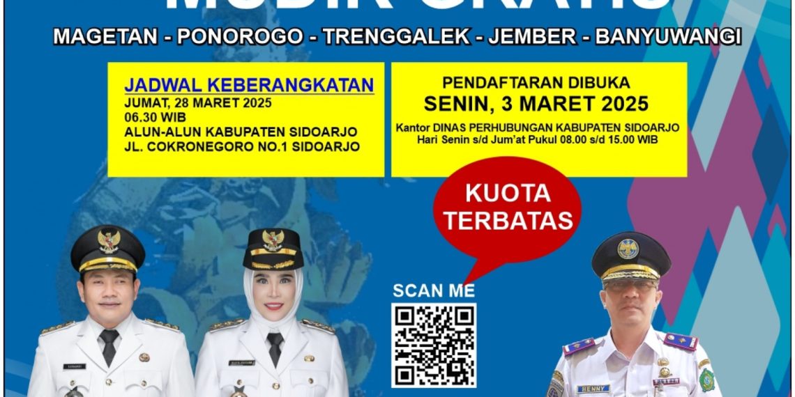 Pemkab Sidoarjo Memberikan Layanan Mudik Gratis