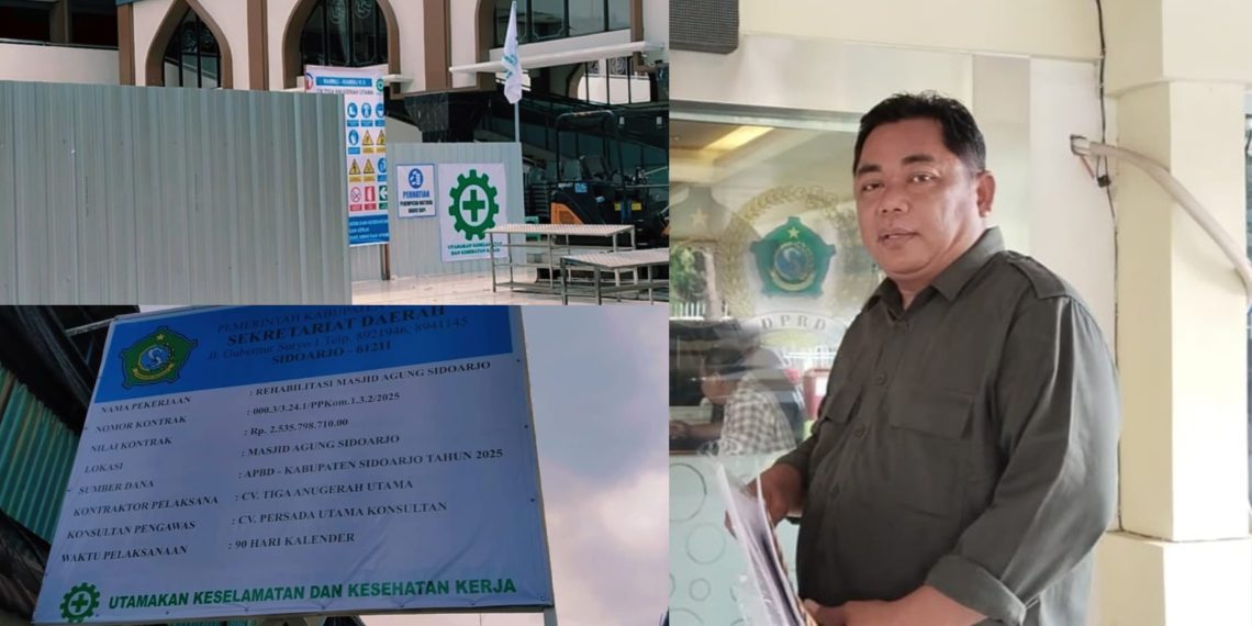 Proyek Rehab Masjid Agung Sidoarjo Diduga Sarat Kepentingan dan Pelanggaran Aturan,JCW Angkat Bicara