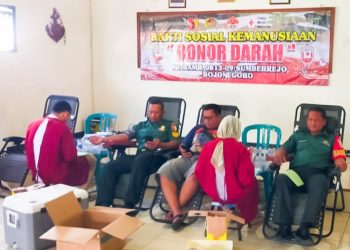 32 Kantong Darah Terkumpul Giat Baksos Koramil Sumberrejo – Bojonegoro