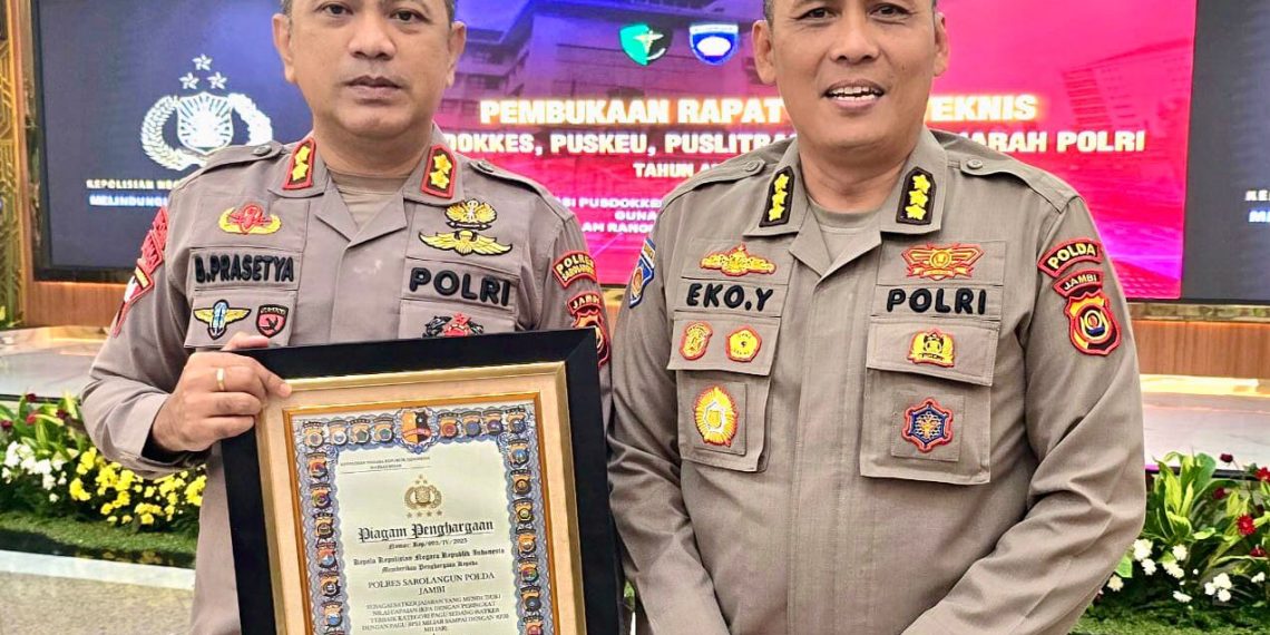 Polres Sarolangun Raih Penghargaan dari Kemenkeu, Komitmen Akuntabilitas dan Efektif Gunakan Anggaran (IKPA) Tahun 2025