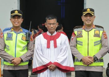 Kapolres Sarolangun Pantau Pengamanan Gereja saat Ibadah Kenaikan Yesus Kristus