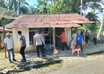 Bedah Rumah, Hari Bhayangkara ke-79, Kapolres Sarolangun Lakukan Peletakan Batu Pertama