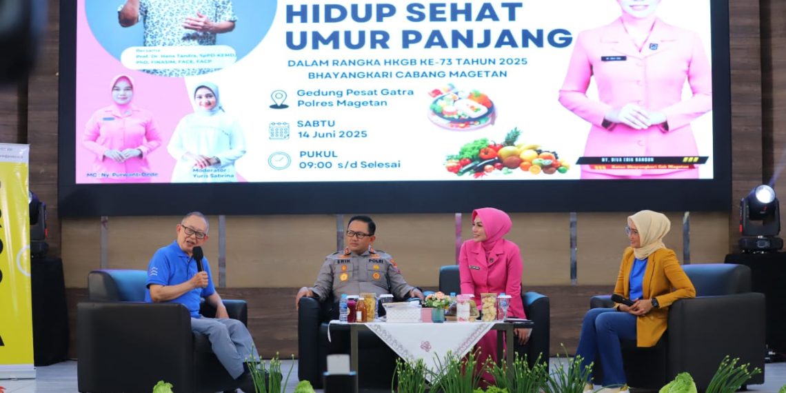 Bhayangkari Magetan Gelar Seminar Kesehatan Bersama Prof. Hans Tandra, Edukasi Pola Hidup Sehat untuk Umur Panjang