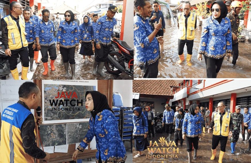 Wabup Mimik Idayana Sidak ke Lokasi Banjir di SMPN 2 Tanggulangin