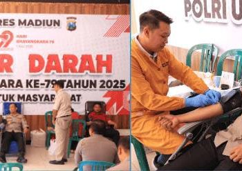 Sambut Hari Bhayangkara ke-79, Polres Madiun Tebar Kepedulian Lewat Donor Darah