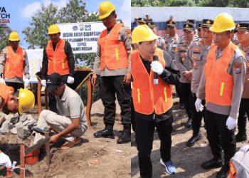 Dukung Program Makan Bergizi Gratis (MBG), Kapolres Madiun Melakukan Peletakan Batu Pertama Pembangunan SPPG