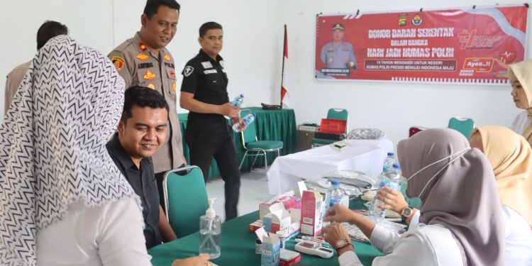 Semarak HUT Humas Polri ke-74, Polres Sarolangun Gelar Donor Darah