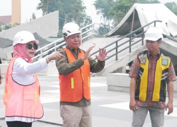 Wabup Sidoarjo Kembali Sidak Progres Pengerjaan Revitalisasi Alun-alun Sidoarjo