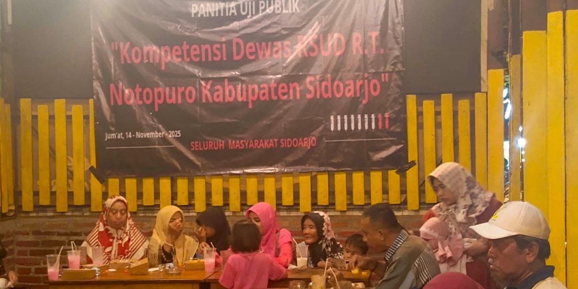Rapat Terbuka Uji Publik Dewas RSUD Sidoarjo Digelar, Aktivis hingga Seniman Suarakan Transparansi Jabatan Publik