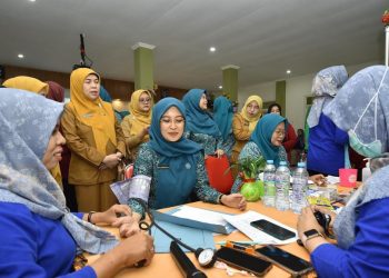 Tinjau Skrining Kesehatan, Ketua TP PKK Mela Rusdi Ajak Warga Jaga Kondisi Tubuh di Musim Penghujan