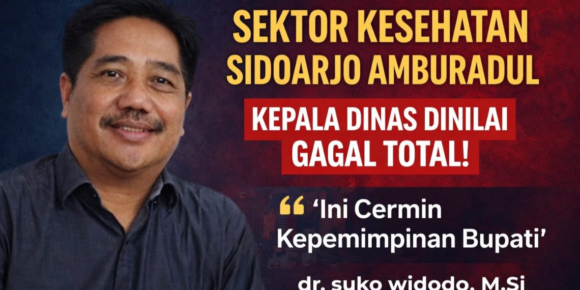 Sektor Kesehatan Sidoarjo Amburadul, Kepala Dinas Dinilai Gagal Total: “Ini Cermin Kepemimpinan Bupati”